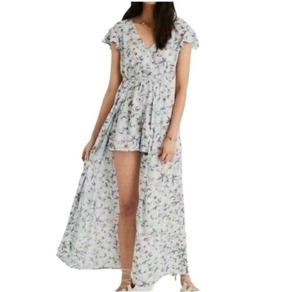 American Eagle Outfitters Floral Shorts Romper Maxi Dress, SiZE XS - Picture 1 of 15